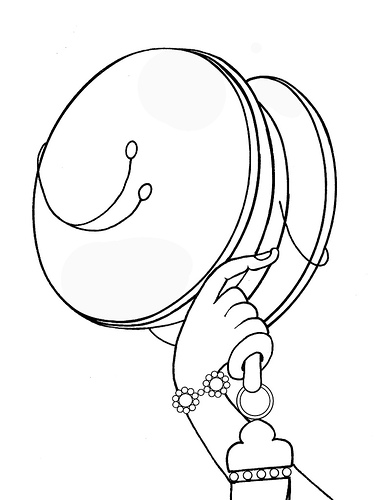 Drawing of Ma-gÇig Labdrön’s drum